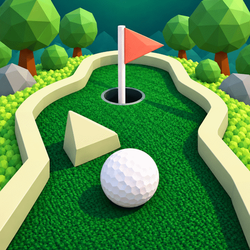 Mini Golf flag and golf ball icon